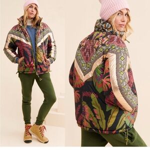 NWT FARM Rio Reversible PufferJacket “Rauti” Tropical Metallic